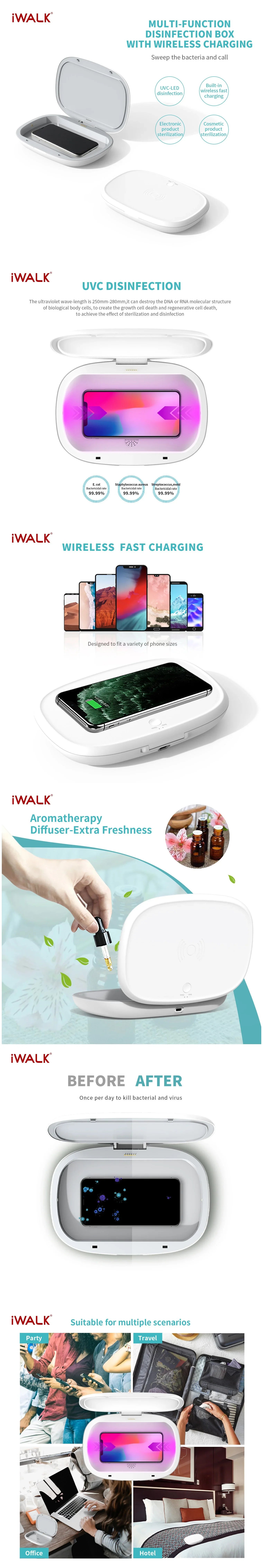 iWalk Capsule Multi-Function Disinfection Box With 10W Wireless Charging - White - Tashqila iWalk Capsule Multi-Function Disinfection Box With 10W Wireless Charging - White - Tashqila